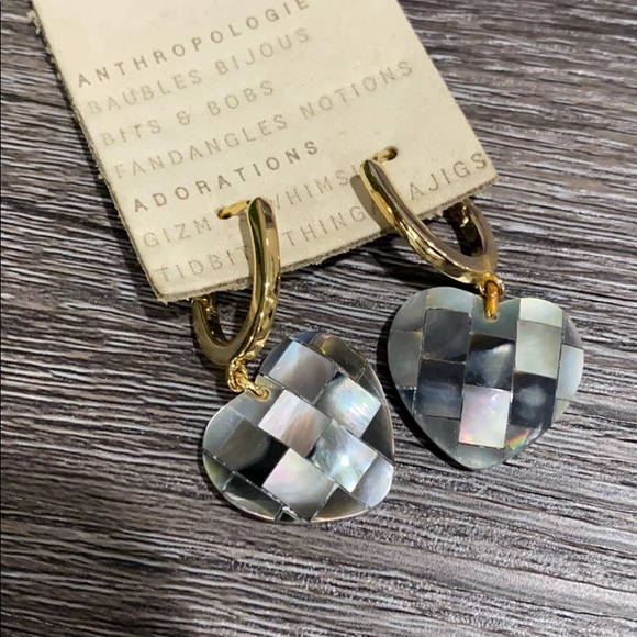 Anthropologie Heart Semi-precious earrings $58 NWT - Picture 2 of 6
